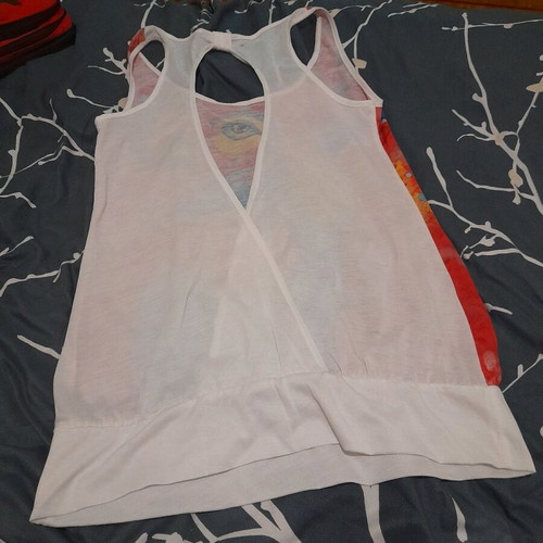 Summer women's blouse like new, white multicolor, size M
