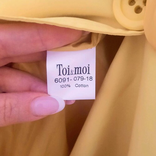 Toi&Moi trench coat like new, spring, size Small, yellow
