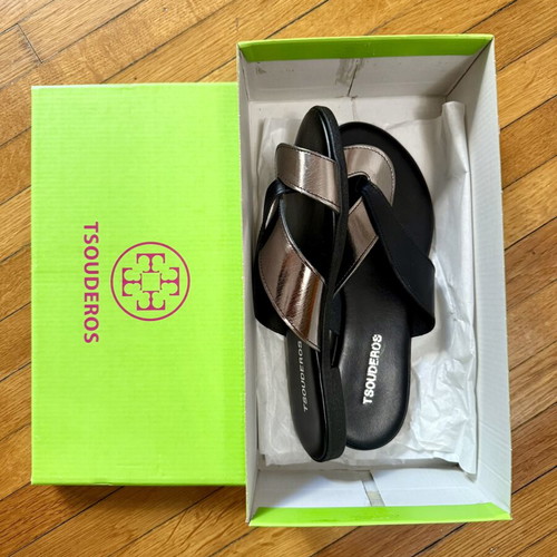 Sandals new, size 37, black with soft surface