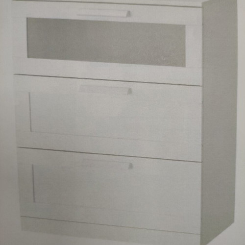 Brimnes chest of drawers with 3 drawers by IKEA new, white