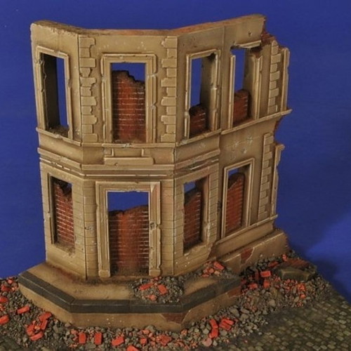 1/35 Ruined House Corner Model Kit new, synthetic plaster
