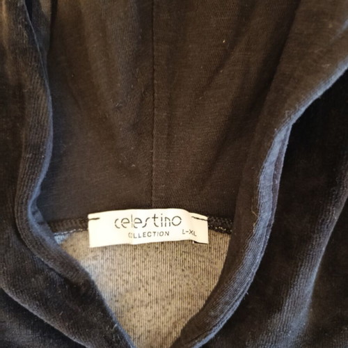 Celestino black velvet blouse hoodie L–XL
