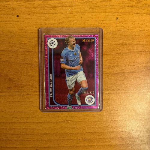 Erling Haaland Merlin Purple Refractor Topps UEFA Champions League card new