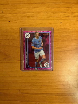 Erling Haaland Merlin Purple Refractor Topps UEFA Champions League card new