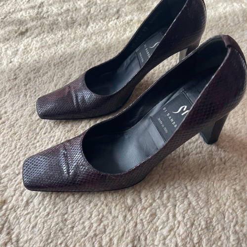 Di Sandro women's leather pumps used, vintage snake skin style