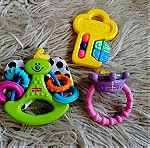  Fisher price soothing toys βρεφικά 3τεμ μαζι