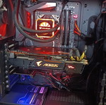 B550 AORUS MASTER motherboard with Ryzen 7 3700X, 32GB RAM, Cougar Helor 360 liquid cooling