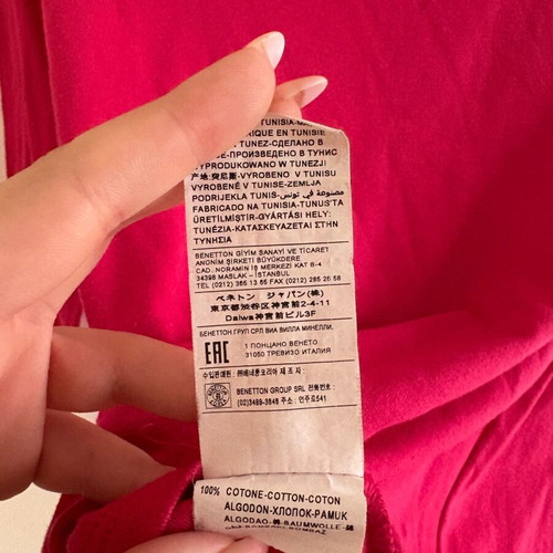 Benetton pink blouse used, size L, 100% cotton