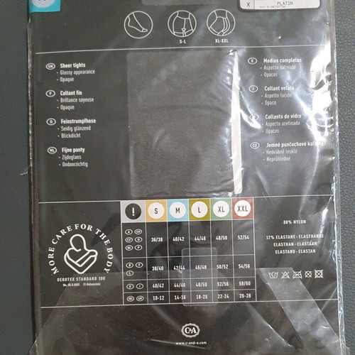 Satin 40 tights new, size Medium, color Platin