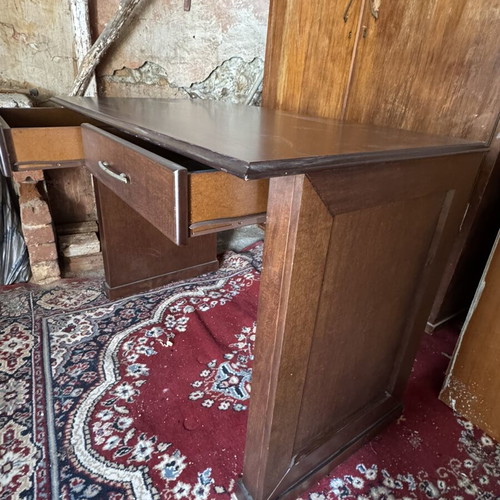 Wooden Study Desk like new with 2 drawers and protective glass