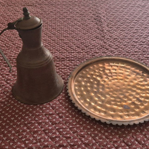 Copper collectible jug and tray used