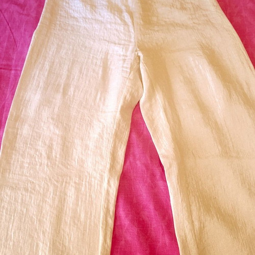 Champagne wide-leg pants and lingerie top set