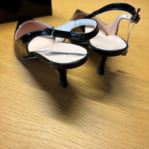 Luca Valentini Slingback shoes new, size 38, black patent leather
