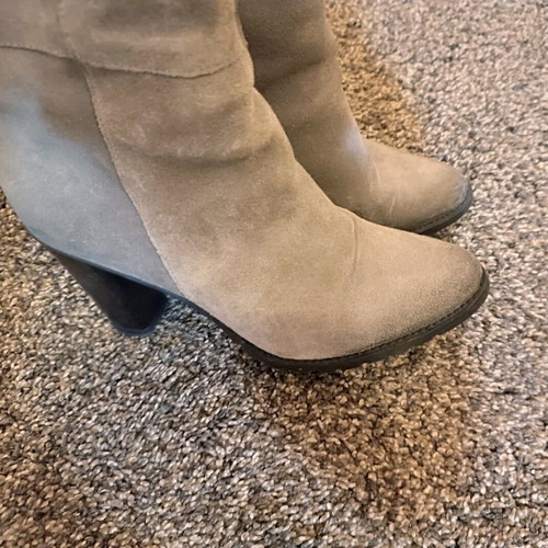 Suede leather grey high boots like new, size 37