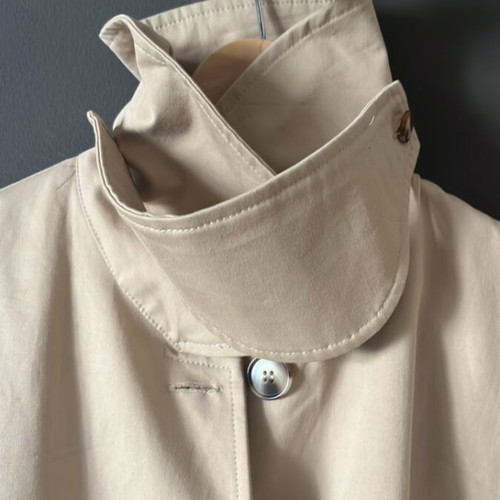 Cotton poncho trench coat new, beige, size M