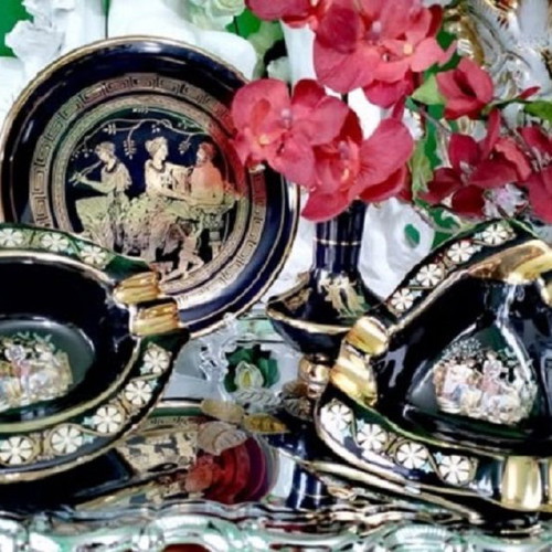 Fakiolas-Greece 24k Gold Collector's Set of Gilded Vessels New