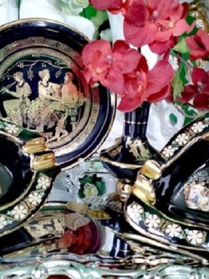 Fakiolas-Greece 24k Gold Collector's Set of Gilded Vessels New
