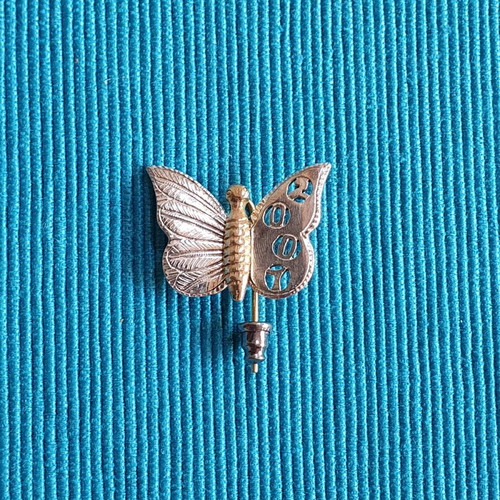 Silver 925 Butterfly Brooch 2007 like new, silver and gold