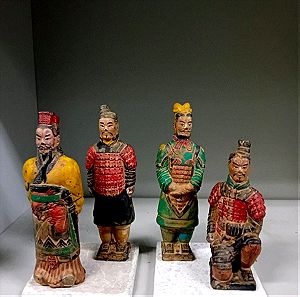 4 αγαλματάκια από τερακότα κινέζοι πολεμιστές όλα μαζί