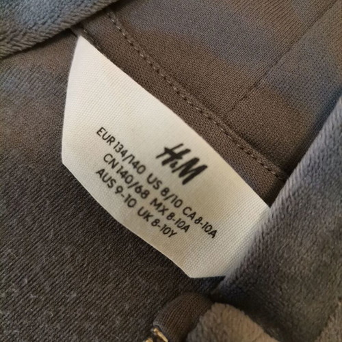 Velvet hoodie jacket H&M new, grey for girls