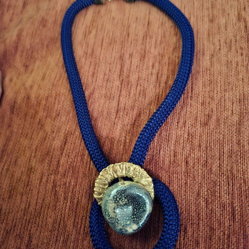Vintage handmade necklace used, blue