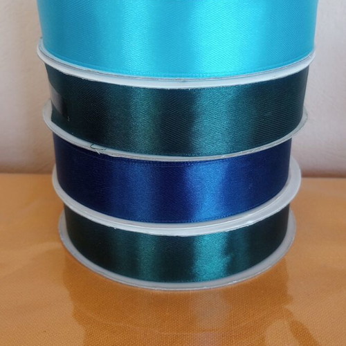 Satin ribbons set of 4, 2.5 cm width, 50 meters, new