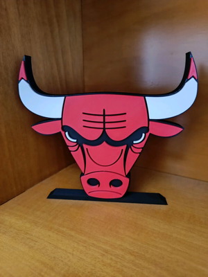 Chicago Bulls Logo with stand, new, 3d printing