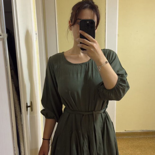 Balloon dress Celestino new, olive green