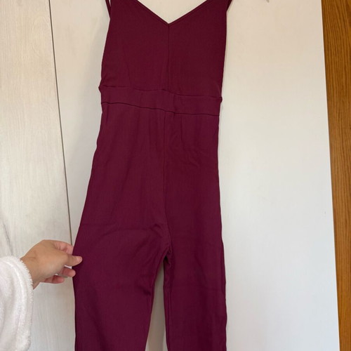 Bershka Bordeaux Jumpsuit size S with Open Back new