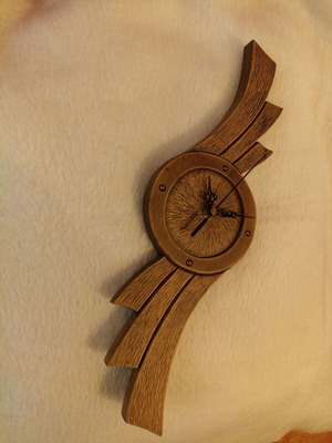 Handmade wooden wall clock carved from maple wood new