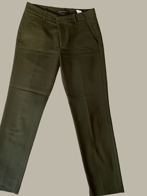 Zara fabric pants olive used, small, low waist, straight