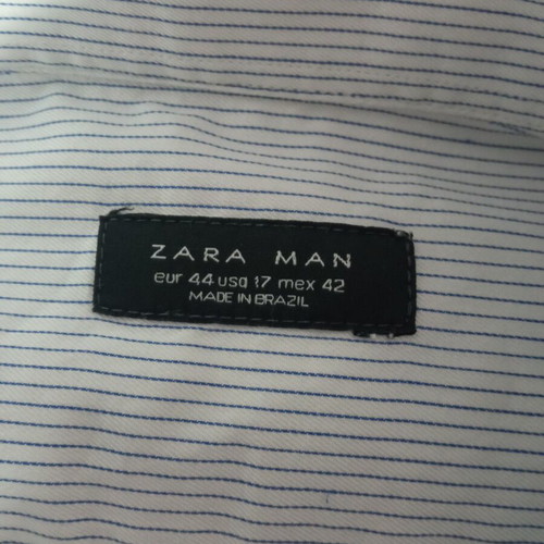 Zara men's striped shirt XL white and blue like new