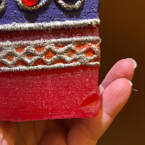 Indian decorative candle used with imperfections due to age