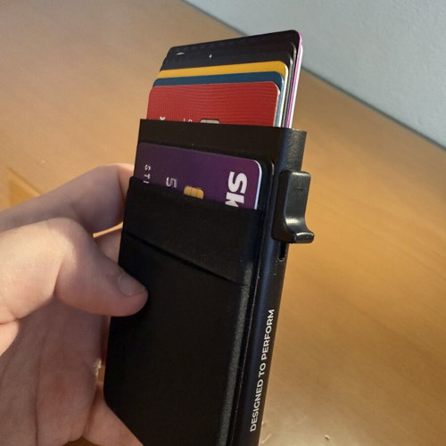 Pop-up Card Wallet RFID new, black, 7+2 cards