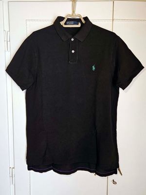 Polo Ralph Lauren ανδρική μπλούζα πόλο με μία επιδιόρθωση στην πλάτη, μαύρη, μέγεθος L