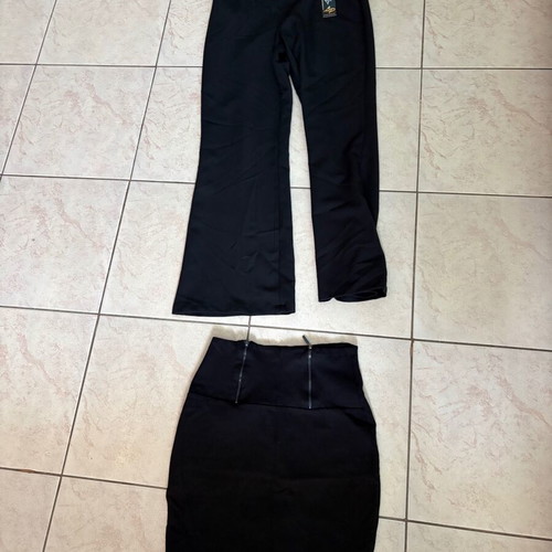 Black flared pants and skirt set, new condition