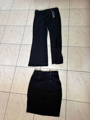 Black flared pants and skirt set, new condition