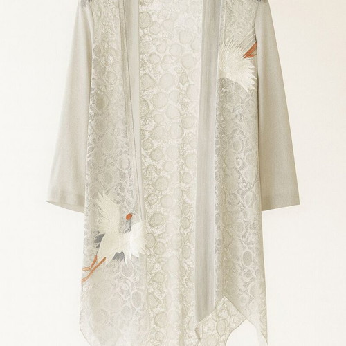 Open Lace Cardigan in Grey and White New