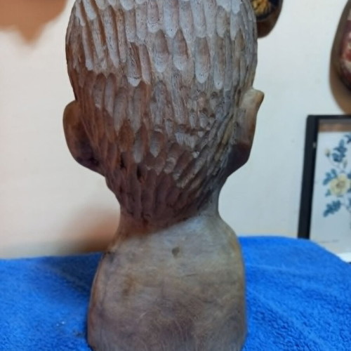African statue used, handmade wood, ancient art