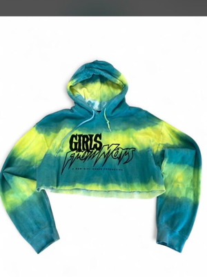 Girls from Mars tie dye cropped hoodie