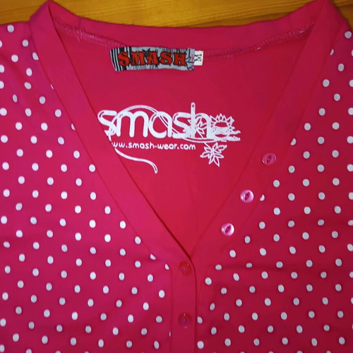 Rockabilly T-shirt Smash polka dot fuchsia new Size S/M