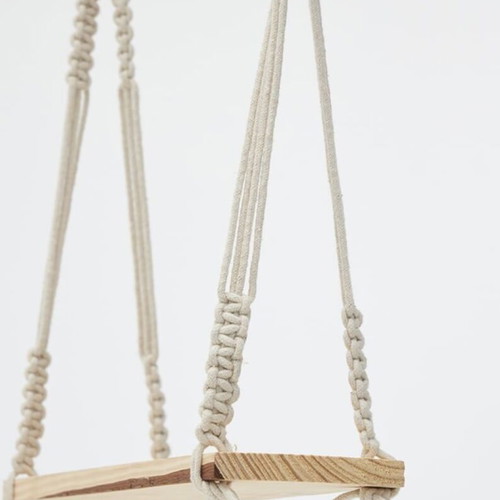 Boho macrame wall shelf, handmade