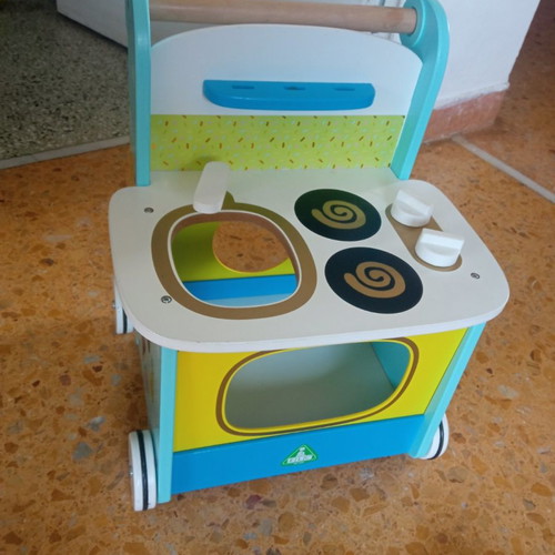 Wooden kitchen with wheels by elc like new