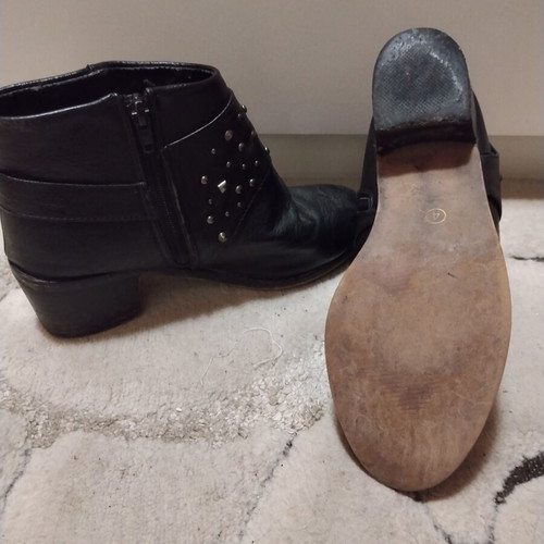 Rock-Chic Black Ankle Boots used with Studs Size 37