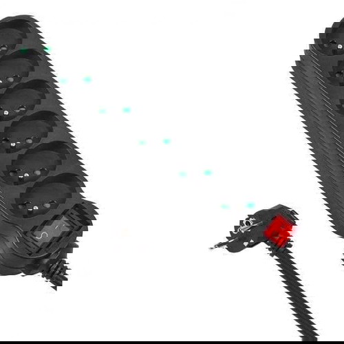 Πολύπριζο Maclean Energy 6 υποδοχές 3 m μαύρο