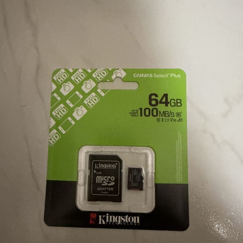Kingston Canvas Select Plus microSDHC 64GB U1 V10 A1 UHS-I 100MB/s new with adapter