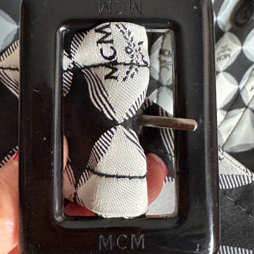 MCM bag and trench coat like new, black and white