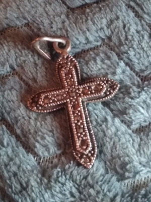 Silver cross like new with marcasite