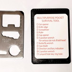 Multipurpose Pocket Survival Tool new, stainless steel, credit card size