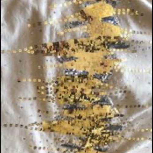 My Moo women's sweatshirt like new, beige with sequin embroidery